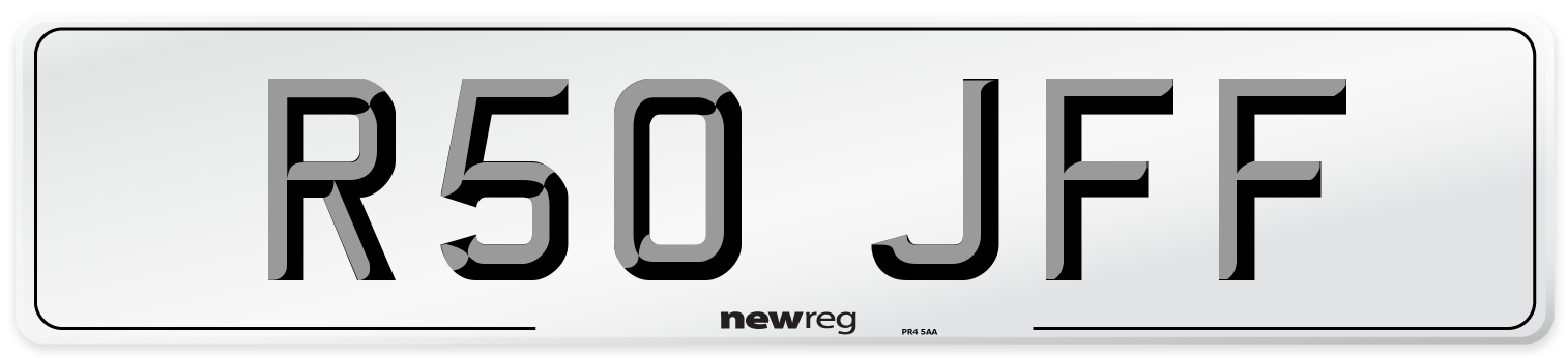 R50 JFF Number Plate from New Reg